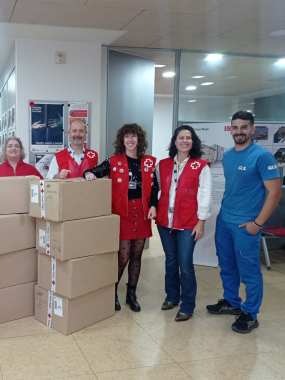 Red Cross distributing aid to those affected by the DANA storm in Valencia.